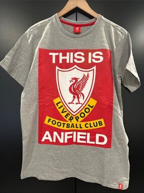 Liverpool FC This Is Anfield T-Shirt Mens Small Grey Marl Graphic Tee A11563 NEW